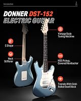 Donner DST-152R 39" Electric Guitar Kit HSS Split With Amp Bag Capo Strap view 2