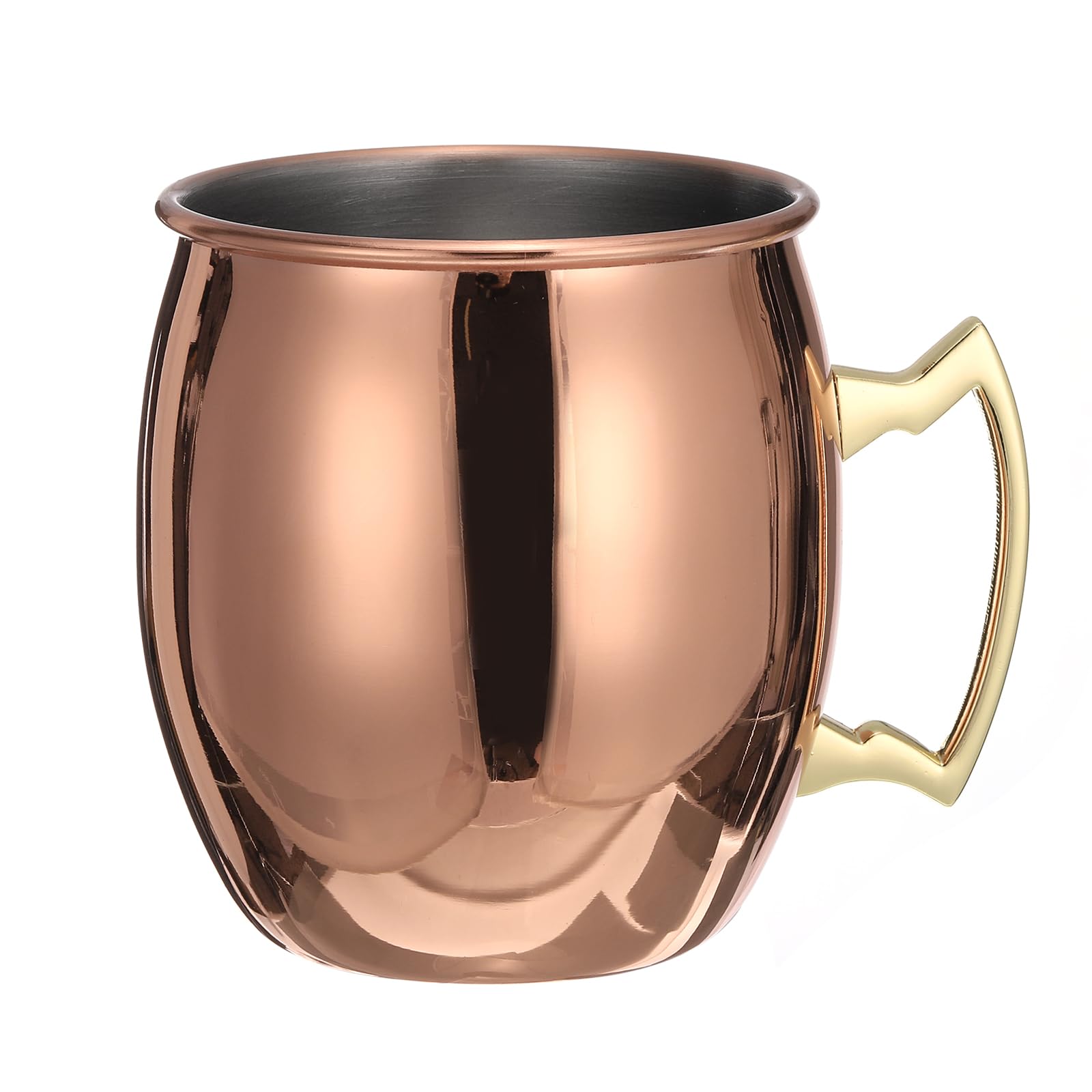 Uxcell Copper Mugs 530ml/19 OZ Cocktail Mugs, 1Pcs Pure Copper Plated Stainless Steel Shot Glass, Cocktail Drinking Mugs for Party Drinking and Gift, Rose Gold