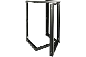 Tecmojo 18U Wall Mount Open Frame Network Rack, Swing Out Hinged Door 24 Inch Depth, Holds Network Servers and AV Equipment, Easy Rear Access to Equipment, Door Opens 180 Degrees from Either Side