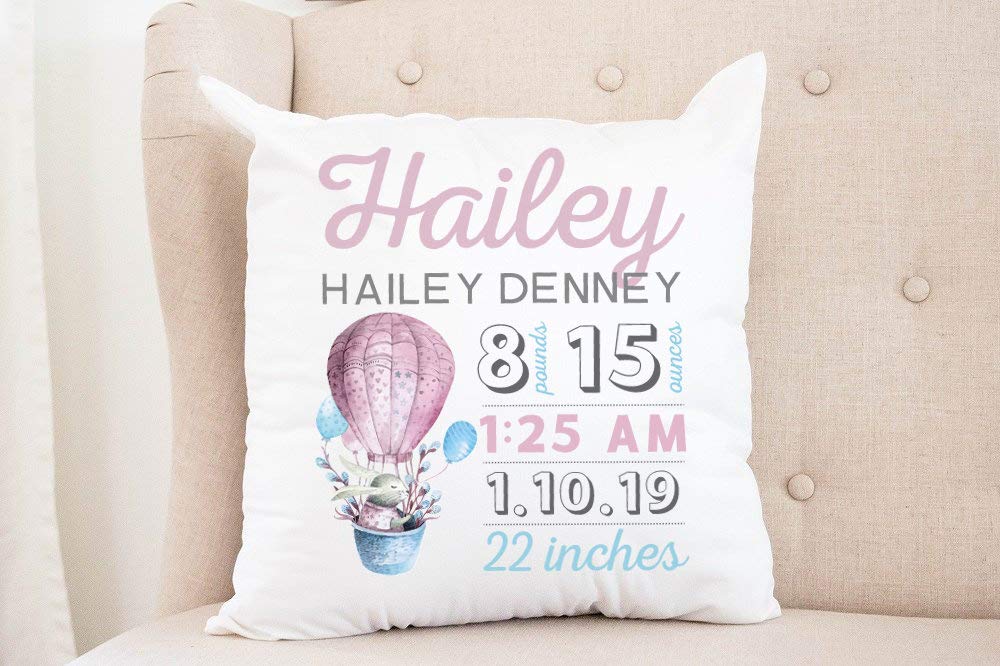 Kids Bedding 3funk Girl Birth Announcement Pillow Newborn Birth