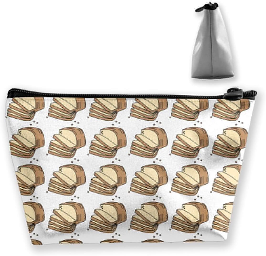 Trapezoid Toiletry Pouch Portable Travel Bag Bread Repeat Clutch Bag