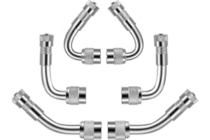 Aracey Valve Stem Extensions,6 Pieces 45 Degree 90 Degree 135 Degree Metal Valve Stem Extenders Universal Wheel Tyre Valve Extender Adapter for Motorhome Car Truck Ram3500 Trailer Scooter RV Tires