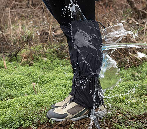 IDAND Waterproof Gaiters for Hiking Snow Gaiters Snow Leg Gaiters Snow Boot Gaiters Anti-Tear Oxford Fabric Outdoor Waterproof Snow Shoes for Outdoor Hiking Walking Hunting Climbing Mountain (Black)
