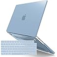 IBENZER Case for MacBook Pro 14 Inch Case 2025 2024 M4 M3 M2 M1 A3112 A3185 A3401 A2918 A2992 A2779 A2442 Pro/Max,Hardshell Case with KeyboardCover for Mac Pro 14(2025-2021), Sierra Blue, T14SIBL+1
