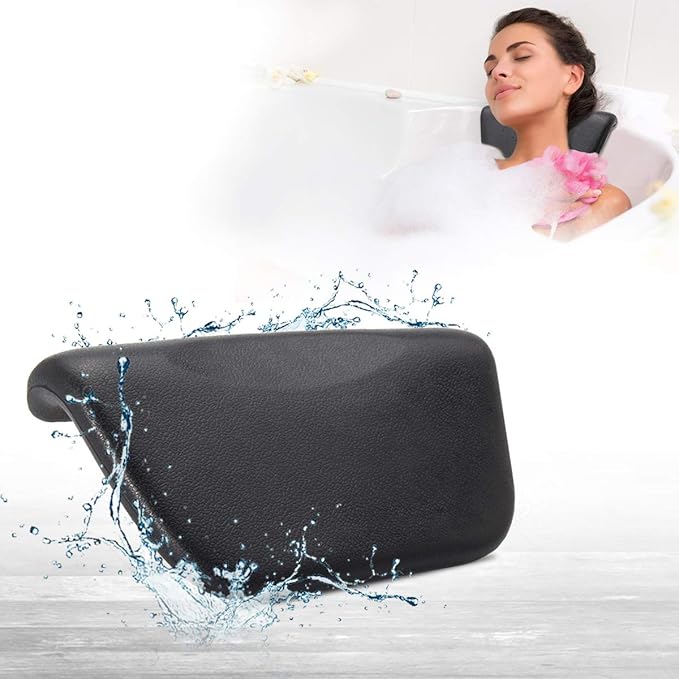 ESSORT Spa Bath Pillow, PU Waterproof Bath Cushion with NonSlip