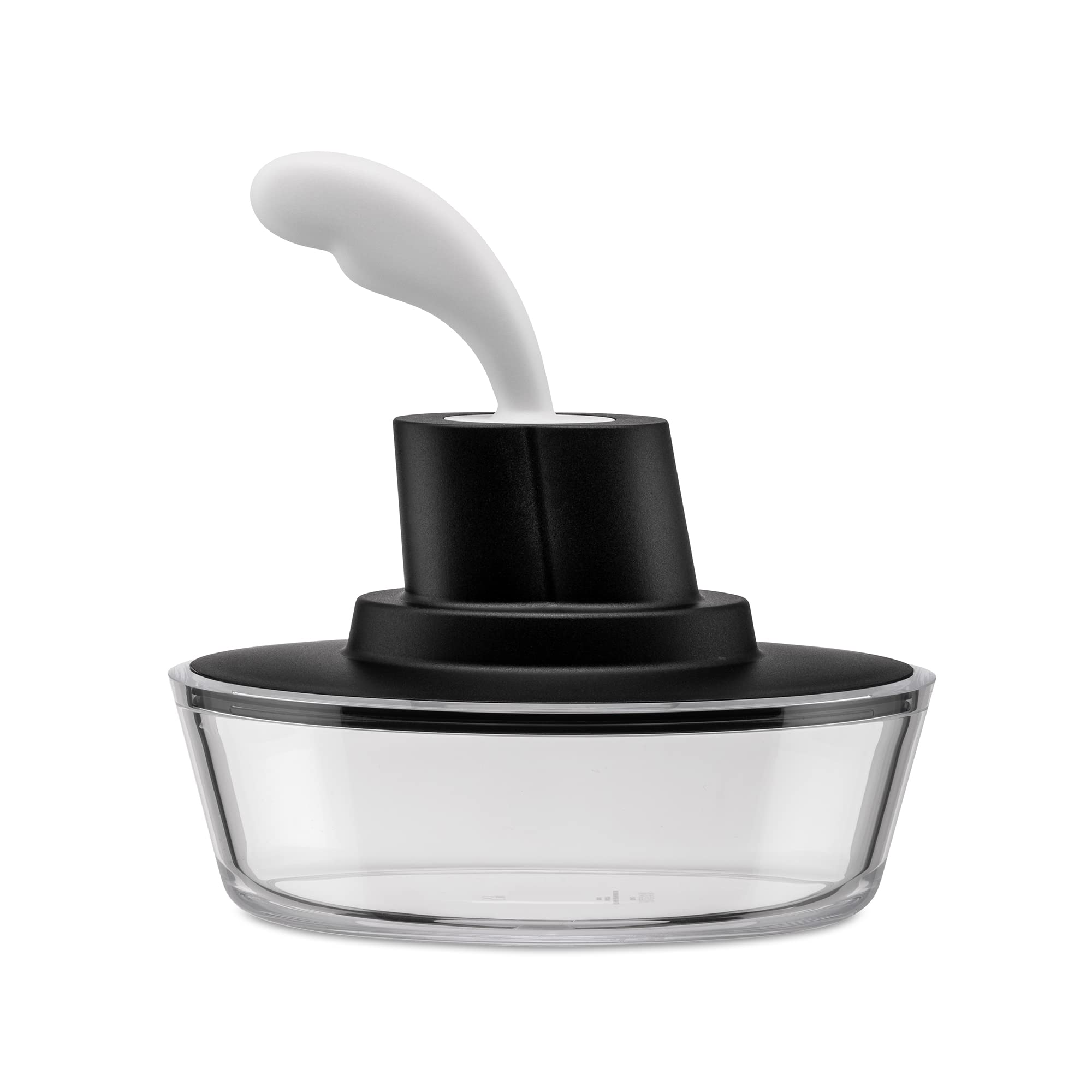 Alessi Ship Shape Container with Small Spatula in 18/10 Stainless Steel and Thermoplastic Resin, Black, 15,5cm