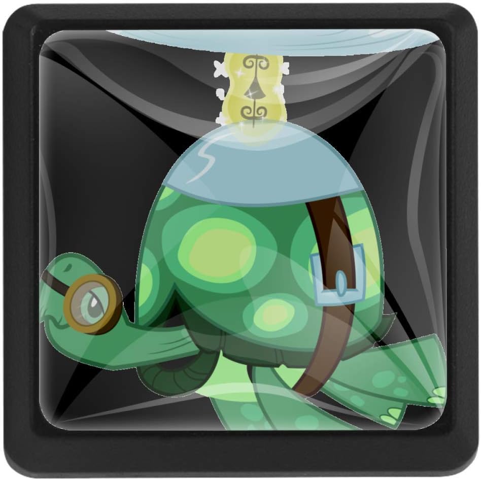 DEYYA Pony Rainbow Dash Turtle Square Crystal Glass Cabinet Door Knobs Pulls Handles Ergonomics Drawer Handles 3pcs