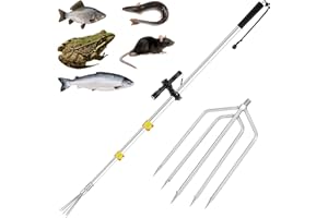 SAN LIKE Fishing Harpoon Spear Gaff Gig Gaff Fork Hook for Frog Toad Cane Bullfrogs Bufo Flounder Ice Fish Mole Remove Trap Catching Tool