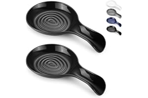 Kyraton Spoon Rest 2 Pack, Plastic Spoon Holder For Kitchen Counter, Kitchen Utensil Rack For Spoons, Tongs, Spatulas, Spoon Rack For Hob, Dishwasher Safe