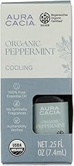 Aura Cacia, Organic Peppermint Essential Oil, 0.25 Fl Oz