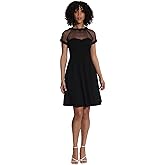 Maggy London Women's Illusion Dress Occasion Event Party Holiday Cocktail Guest of Wedding, Short SLV, F&f-Black, 6