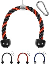 Yes4All UTZ9 Tricep Rope 68.6 cm Red Black Nylon Braided with Carabiner