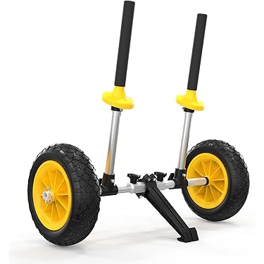 Carrito Plegable Para Kayak Y Canoa - Remolque Con Ruedas De Goma Sólida, Capacidad 165 Lbs, Incluye Correas De Trinquete