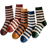 ZXTSWDTS Womens Crew Socks, Cotton Casual Boot Socks for Women 5/6 Pairs, Size 5-10