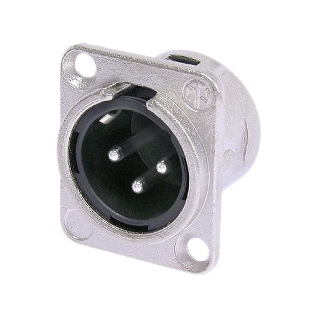 Neutrik NC3MDL1 XLR Chassis Male Connector, Silver
