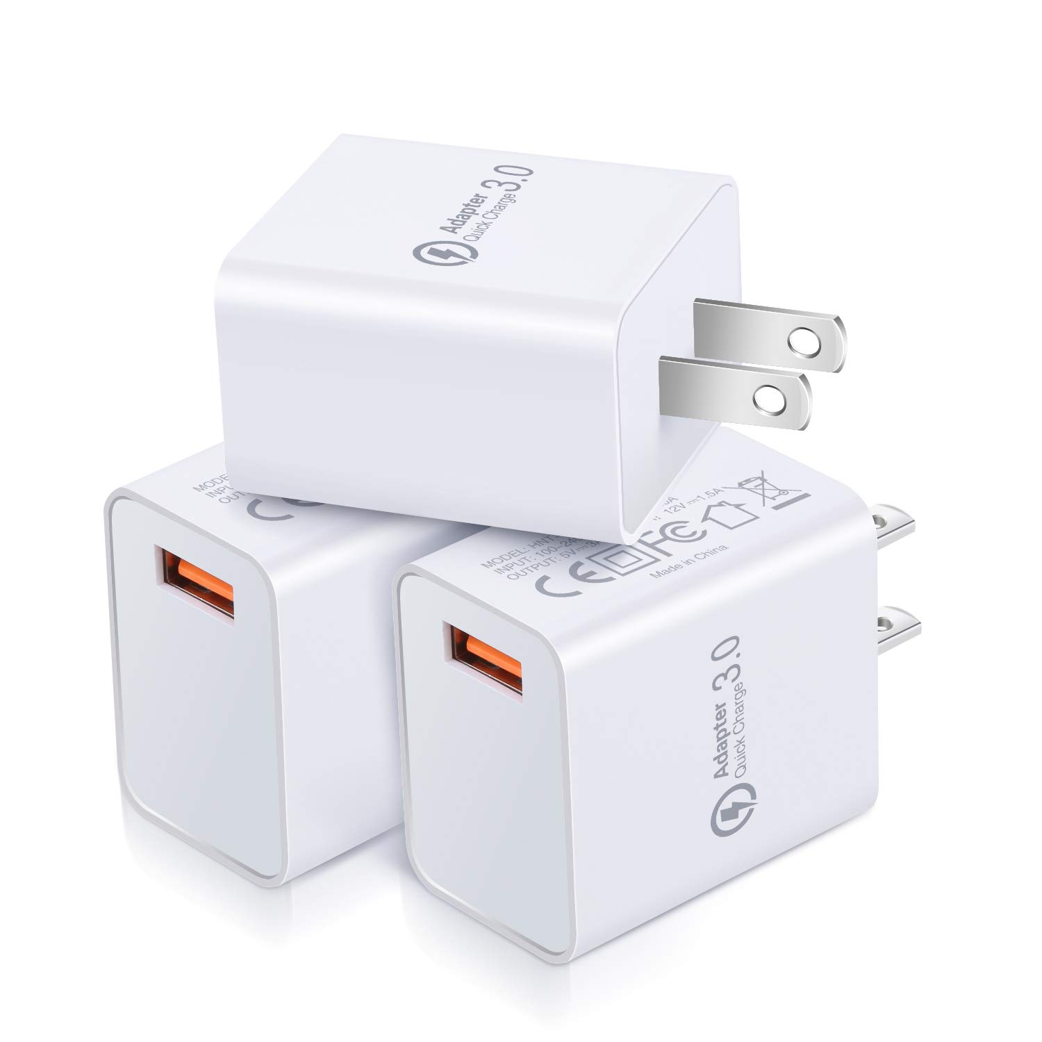 Usb Wall Charger Okray 3 Pack 18w Fast Charging Phone Charger Usb Power Adapter With Wall Plug Compatible For 10w Qi Wireless Charger Iphone X Ipad