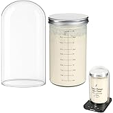 vercclik Sourdough Starter Kit-Sourdough Starter Jar and Dome-40oz Large Sourdough Starter Container with Glass Dome for Sourdough Starter Warmer. (Dome & Jar)