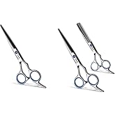 ULG Hair Cutting Scissors Thinning Shears Kit Professional Barber Hairdressing Texturizing Salon Razor Edge Scissor Japanese Stainless Steel 6.5 inch(2 cutting+ 1 Thinning)