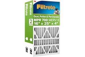 Filtrete 16x25x4 AC Furnace Air Filter, MPR 700, MERV 8, Fits Lennox & Honeywell Device, Capture Dust, Pollen & Pet Dander, E