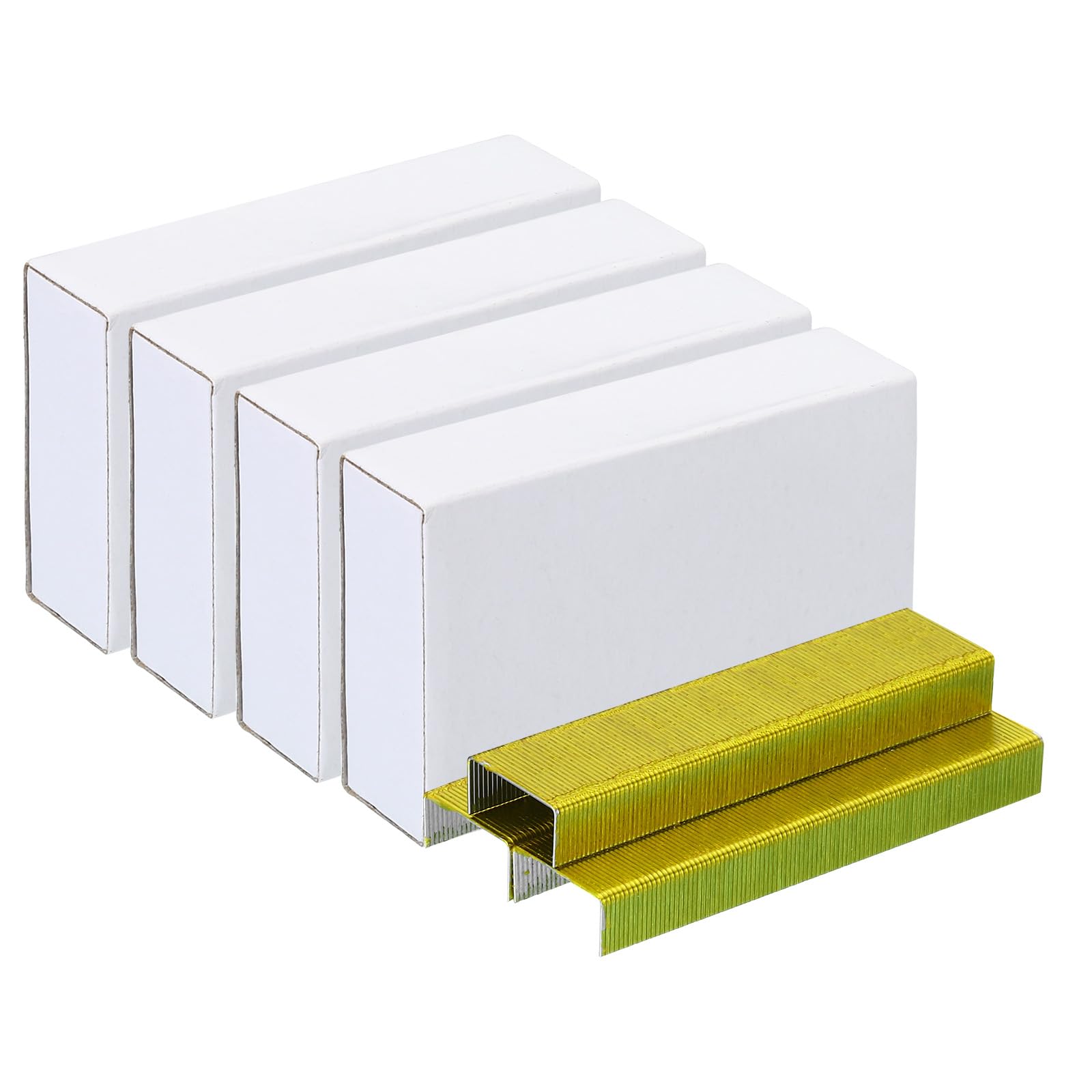 PATIKIL Staples for Stapler, 4 Pack(1000Pcs Staples Per Pack) 26/6 Standard 1/4 Inch Length Staples Jam Free for Home Office Supplies, Yellow