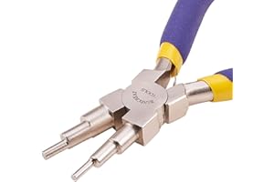 BENECREAT 6 in 1 Bail Jewelry Making Pliers Wire Bending Pliers Looping Pliers with Non-Slip Comfort Grip Handle for 3mm to 10mm Loops and Jump Rings