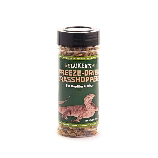 FLUKER’S FREEZE DRIED GRASSHOPPERS, NUTRIENT-PACKED, IDEAL FOR LIZARDS, REPTILES, BIRDS, FISH, HEDGEHOGS, 1.7 OZ