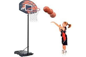 G GX9 Portable Basketball Hoop,Height Adjustable Basketball Goal,Basketball Hoop Outdoor with Shatterproof PC Backboard,Basketball Hoop & Goal for Kids/Tees/Adults