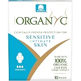Organyc 100% Certified Organic Cotton Feminine Pads, Moderate Flow, 10 Count