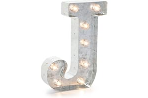 Darice 5915-711 Silver Metal Marquee Letter 9.875"-J