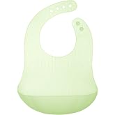 Olababy Fold N Go Silicone Baby Bib w/Travel Case, Waterproof | Lightweight, Foldable Design for Infants &amp; Toddlers 6-36 Mo. BPA-Free Food-Grade Silicone. Eases Pressure Points &amp; Bruising.