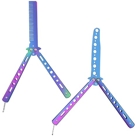 Amazoncom Alphabi Butterfly Knife 2 Pack Rainbow Balisong