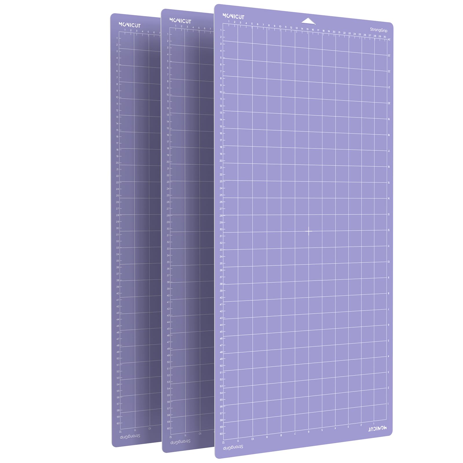 Monicut 12x24 Stronggrip Cutting Mat for Cricut Maker 3/Maker/Explore 3/Air 2/Air/One, 3 Pcs Non-Slip Flexible Cutting Mats for Crafts, Quilting, Sewing and all Arts Image