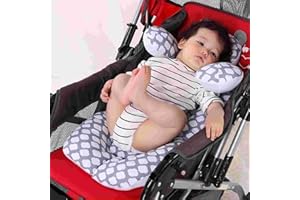 Natudeco Children Head Body Support Cushion Removable Infant Stroller Cushion Mat Breathable Child Car Seat Liner Replacement for Stroller Car Seat