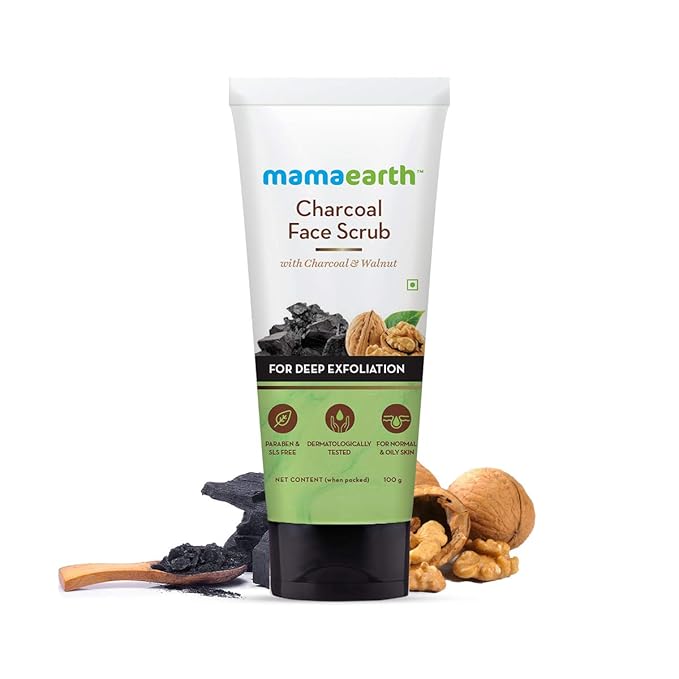 Buy Mamaearth Charcoal Face Scrub for Oily and Normal skin, with