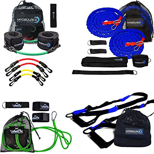 Kinetic Bands5-Tool Player Softball Baseball Training Equipment Kit - Resistance Band Pitching Training Aids - Increase Throwing Velocity, Speed, Strength, Hitting Power/Average (MED-Belt - RED)