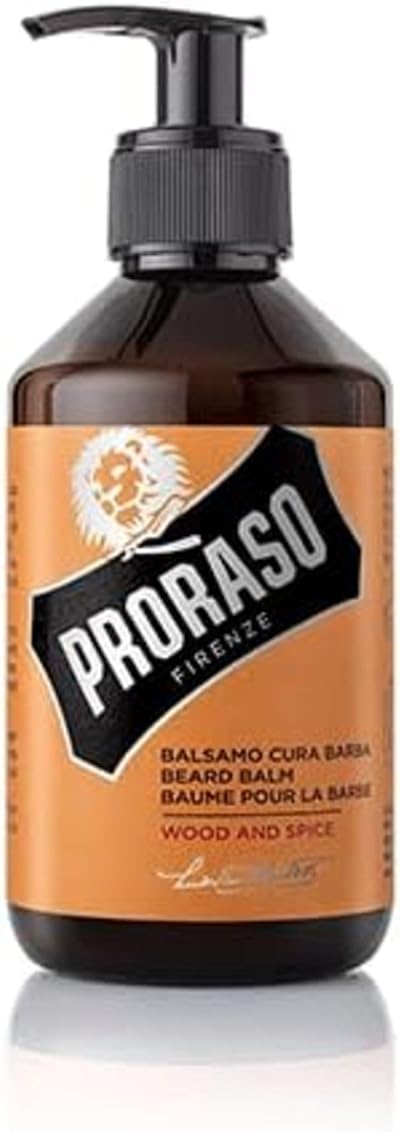 Proraso Beard Balm Wood & Spice 300ml Men's Beard Softener Itch Relief Made