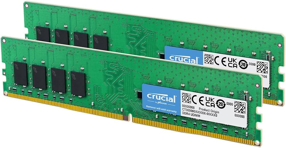 Crucial DDR4 RAM 32GB Kit 16GBx2 3200MHz Desktop Memory PC4-25600 UDIMM
