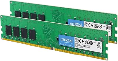 Crucial DDR4 RAM 32GB Kit 16GBx2 3200MHz Desktop Memory PC4-25600 UDIMM