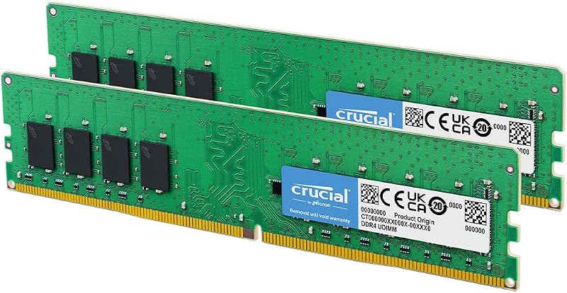 Crucial DDR4 RAM 32GB Kit 16GBx2 3200MHz Desktop Memory PC4-25600 UDIMM