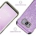 BENTOBEN Galaxy S8 Case, Samsung Galaxy S8 Case, Shockproof Glitter Sparkly Bling 2 in 1 Hybrid Hard PC Shiny Faux Leather Chrome Protective Case for Samsung Galaxy S8 2017 (5.8 Inch), Purple