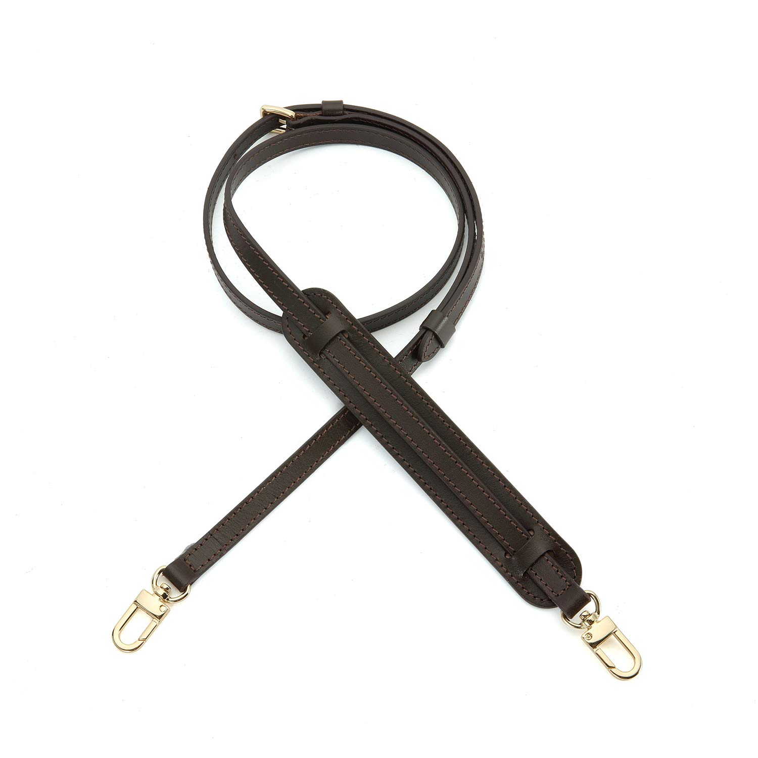 Adjustable Vachetta Leather Strap Crossbody Belt for Pochette Small Bags Speedy Favorite NM Eva PM MM with Gold Hardware 1.2cm