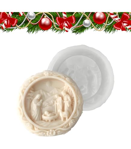 Molde Silicona Velas Religioso Cestony Moldes De Silicona Con Forma De Familia De Jesús En 3D Para Velas De Bricolaje, Pilar De Resina, Velas De Aromaterapia, Cera De Jabón, Muestras De Flores