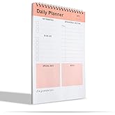 Daily Planner, To Do List Notepad, Spiral Notebook, Undated-52 Sheets-6.5" x 9.8" Checklist, Notebooks for Work, Personal Organizer Notepad, Daily Task Notebook (Orange)