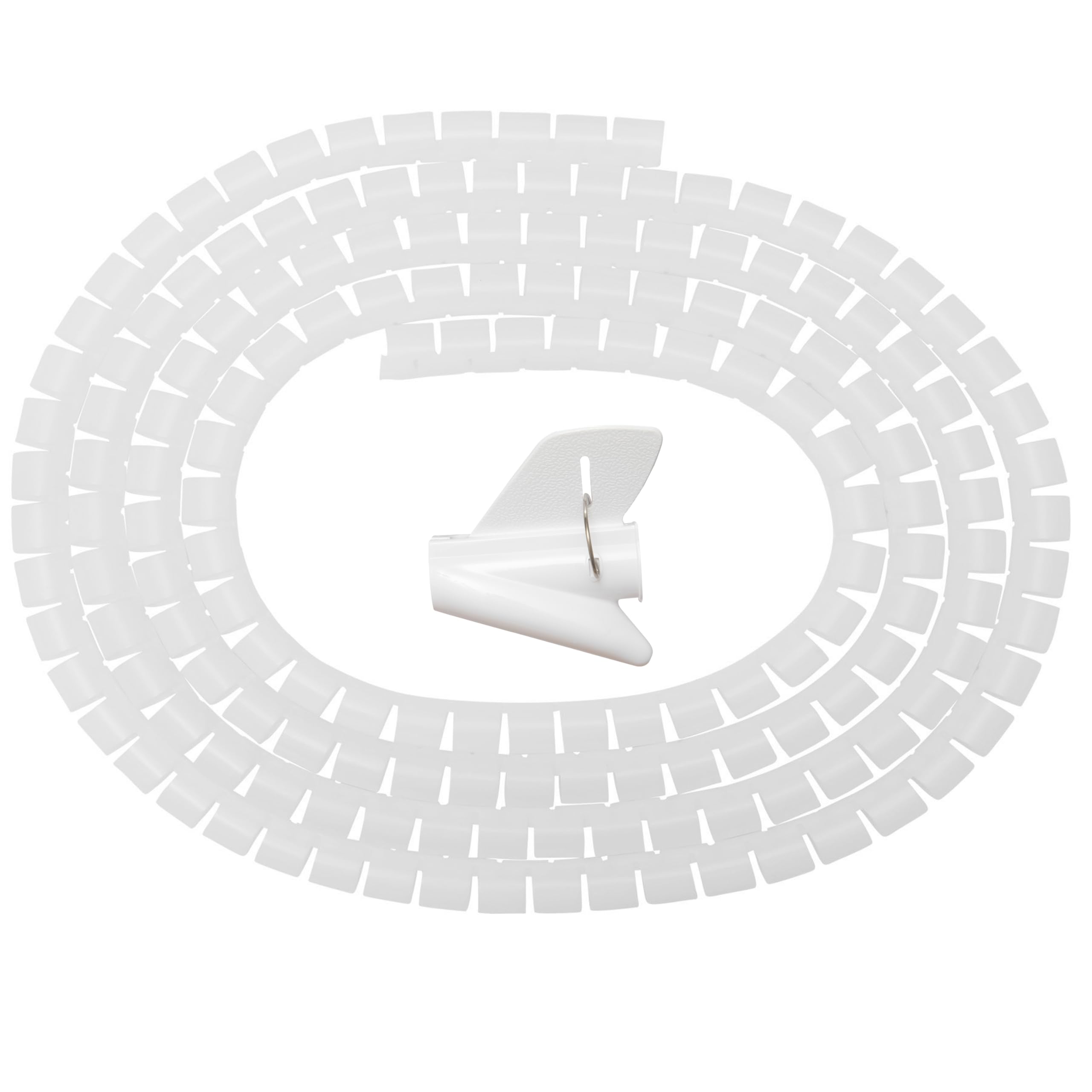 Deskit Store Cable Tidy Sleeve 2m – Flexible 10mm Cable Organizer for Cable Management – Durable Spiral Cable Wrap for Wire Protection – Protective Wire Wrap for a Safe & Clutter-Free Home – White