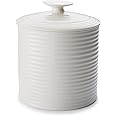 Portmeirion Sophie Conran White Large Canister | 80 Ounce Food Storage Container with Lid | Porcelain Canister for Pantry, Home, and Kitchen Countertop
