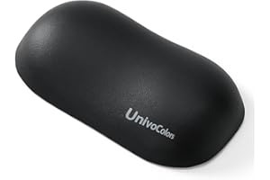 UNIVO COLORS UnivoColors Design-Wave Wrist Rest, Artificial Sheepskin+Memory Foam+Ergonomic+Anti-Slip Gel, Resilience Support During Work and Gaming,Mouse Accessory,Black