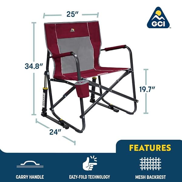 GCI OUTDOOR FREESTYLE ROCKER OUTDOOR ROCKING CHAIR WITH BEVERAGE HOLDER