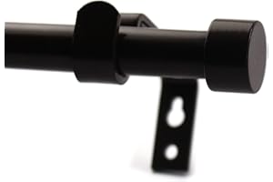 Furnishland Bronze Window Curtain Rod Set, End Cap Shape Finial, 5/8-inch Diameter Adjustable 84-inch to 120-inch Metal Rod