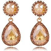 Elegant Crystal Wedding Earrings Rhinestone Teardrop Bridal Dangle Drop Earrings