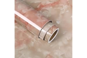 VaryStyle Pink/Brown Onyx Marble Contact Paper for Countertops Waterproof Removable Marble Wallpaper Peel and Stick for Bathr